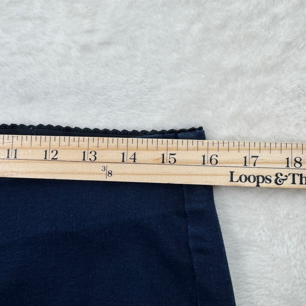 ELLE Pants Womens L Navy Blue Pull On Straight‎ Leg Stretch High Rise Career - Picture 4 of 12